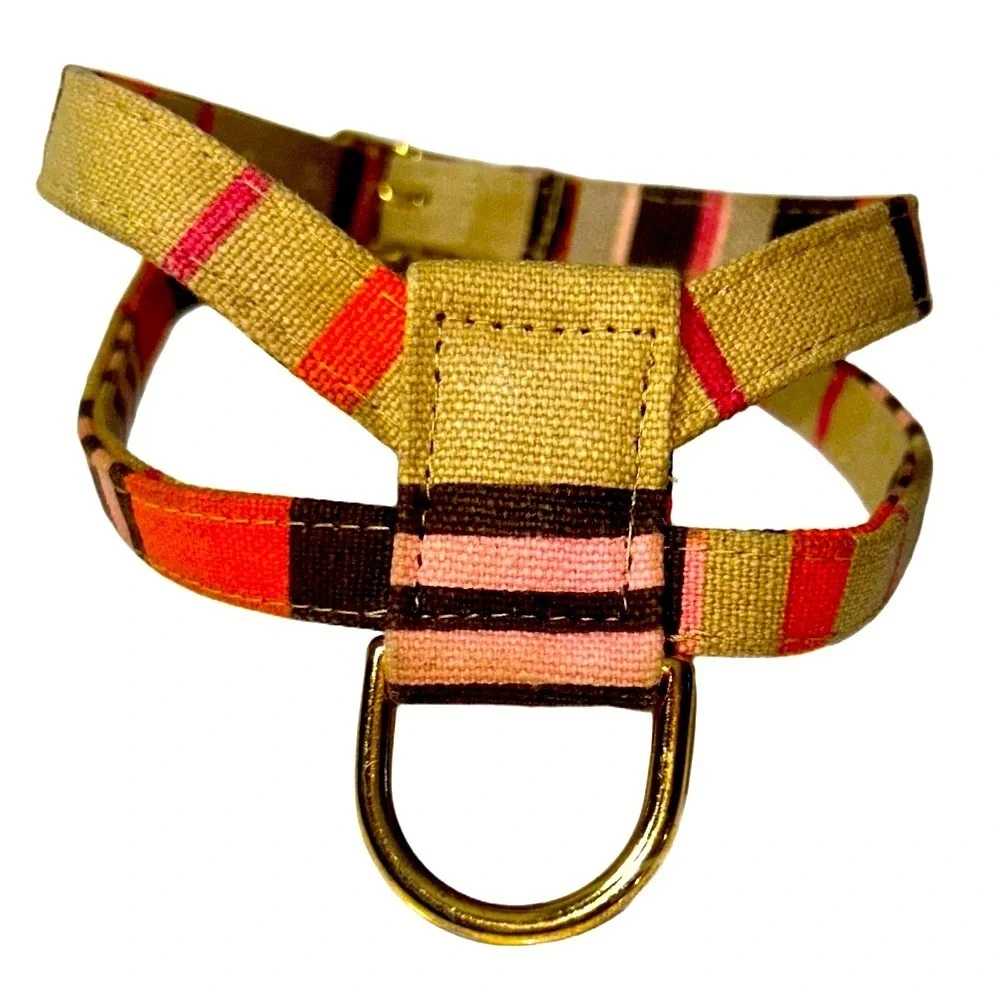 🍀 3 for $25 Fox and Hound Small XS pet leash harness gold buckles orange pink